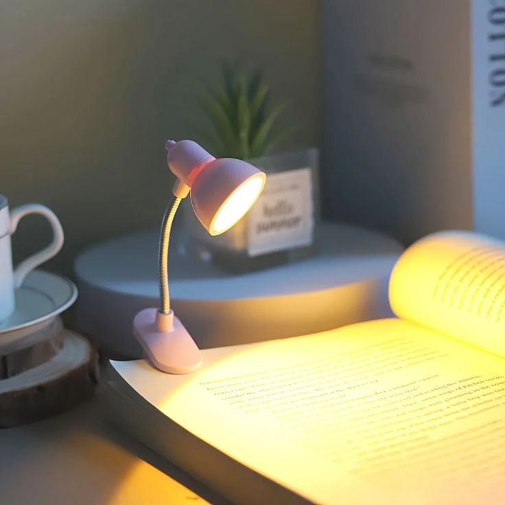 Mini Book Light With Clip Portable Led Reading Lamp Travel Bedroom Night Light Night (random Color)
